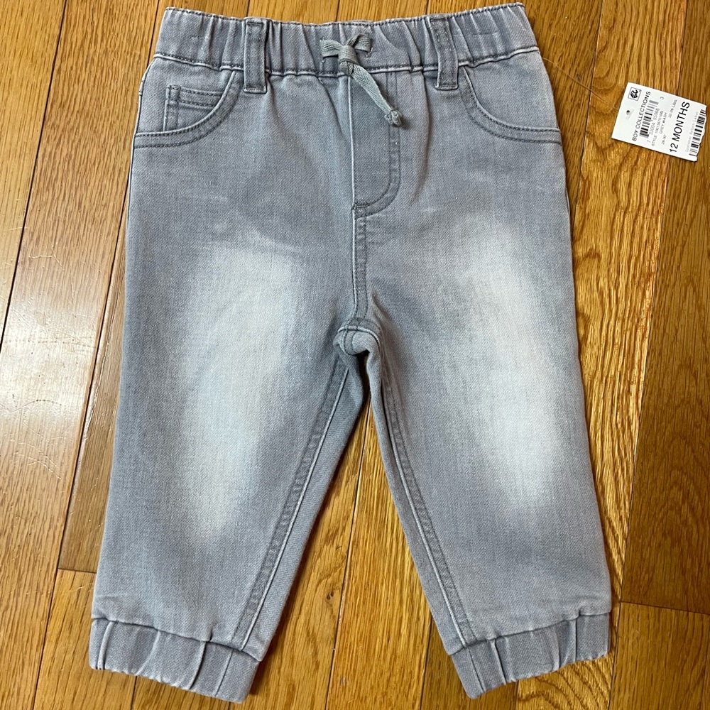 First impressions boys, gray white wash jeans 12‎ months NWT/ joggers